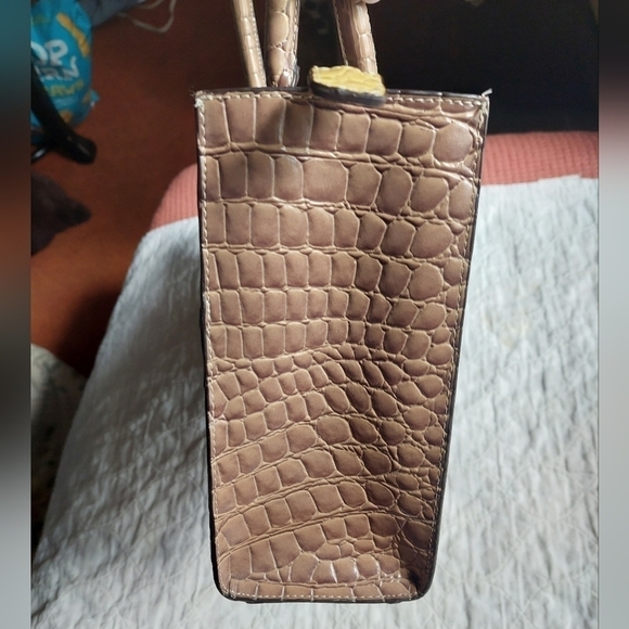 Jeanne Lottie 3-Tone Synthetic Alligator Embossed Satchel Bag - Picture 3 of 16